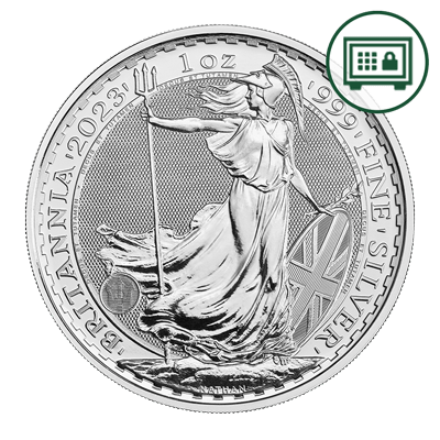 A picture of a 1 oz. Silver Britannia Coin (2023) - Secure Storage